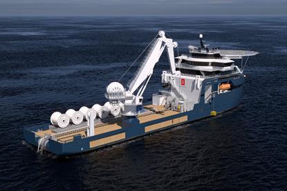 Render of an OSCV with KM mooring system
