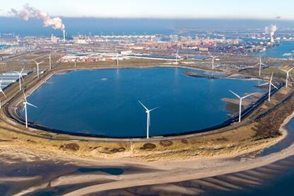 The image shows the area that has been earmarked at De Slufter for the floating solar park