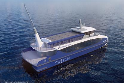 Hydrogen fuel cell-electric ferry from Incat Crowther and Switch Maritime