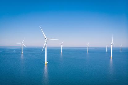 A supplied picture of offshore wind turbines