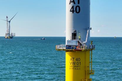 A turbine foundation at Vineyard Wind