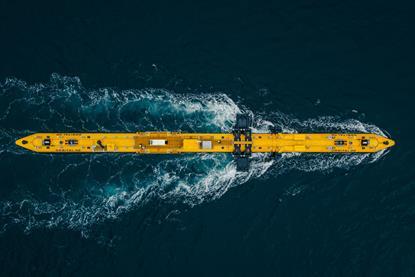 Orbital O2 tidal turbine demonstrating at EMEC tidal test site in Orkney (Credit Orbital Marine)