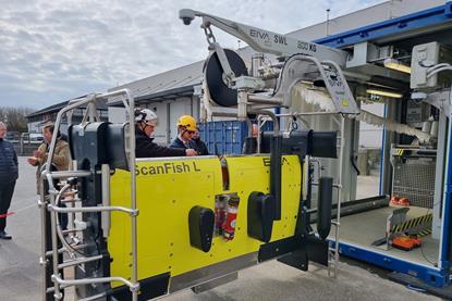 Containerised remotely operated towed vehicle undergoing factory acceptance testingROTV_FAT-at-EIVA-HQ