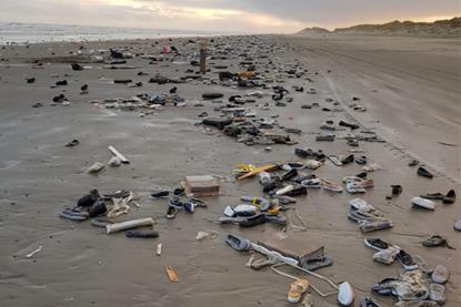 Contents of containers washed up on the Wadden Island's beaches (Bron Marjan Veenendaal Staatsbosbeheer)