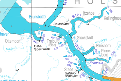 The section of the River Elbe that now has a permanent tugboat to secure it.