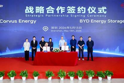 A picture of the Corvus and BYD Energy Storage signing ceremony