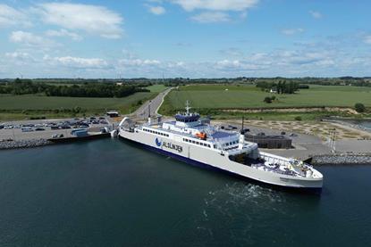 The picture shows the Nerthus e-ferry on the water