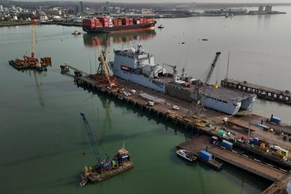 The image shows an overhead shot of work progressing on the ABP Solent Gateway Project
