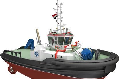 Computer generated image of the RAstar class tug in SCA livery (RAL)