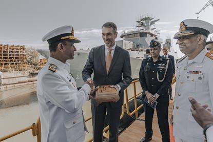 Damen - Pakistan Navy Offshore Patrol Vessel launched at Damen Shipyards Galati (2)