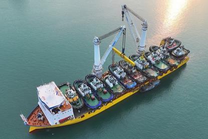 Damen Shipyards teams up with BigLift to bring 11 tugs from East Asia to Europe on one vessel (2)