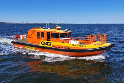 Esvagt Wind 52 safe transport boat at sea