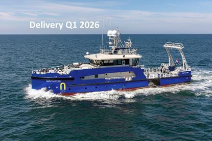 The 'Geo Master' ROV and survey vessel at sea