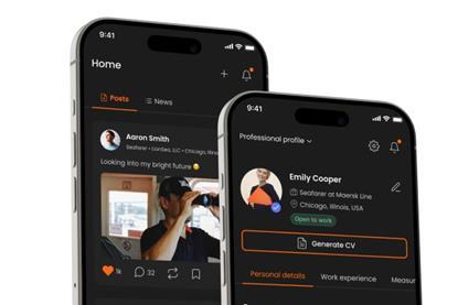 The image shows a close up of two phones displaying The Hood social platform