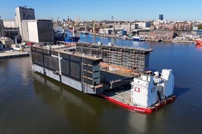 Floating docks at Wulkan Shipyard