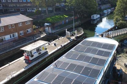 The image shows the solar installations at MSO Marine in Brentford