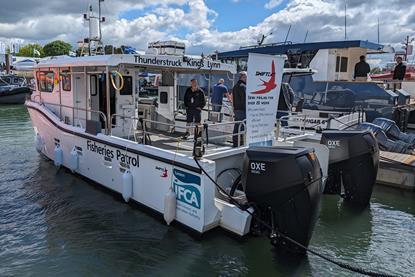 The Swiftcraft on display at Seawork has been recently bought for fisheries patrol on the East Coast of England