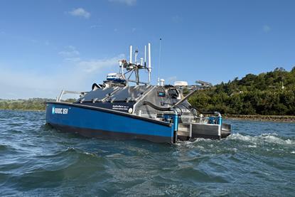 The image shows the USV Kuling on the water