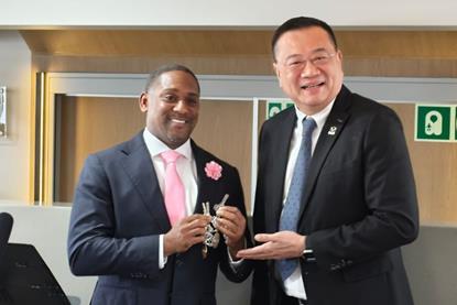 The Honourable Owen Darrell, Bermuda’s Minister of Tourism and Transport pictured during the handover with Strategic Marine