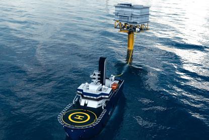 The image shows a render of the e-CTV and the Aquarius Eco charging system