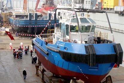 'KOC Musaned – 2' is shown prior to launching at the UZMAR shipyard