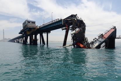 Collapsed jetty