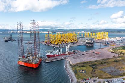 The image shows a wide angle short of Scotland's Port of Nigg