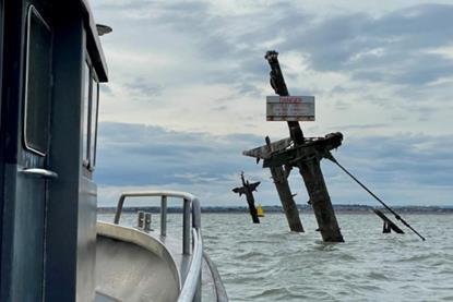 The masts of SS 'Richard Montgomery' are visible at all states of the tide (MCA) 2