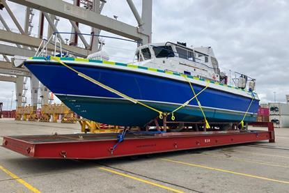 Locked and loaded the new MV Lady Jean is prepared for her shipment to Africa.