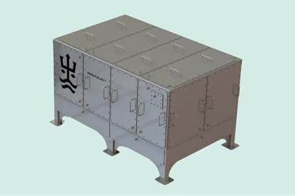 The image shows a close up of the Proteus 75 hydrogen fuel cell system