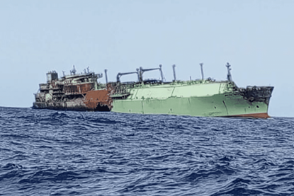 'Arctic Metagaz' was left abandoned and drifting between Libya and Malta (General Administration for Coastal Security)