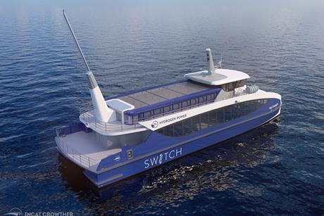 Hydrogen fuel cell-electric ferry from Incat Crowther and Switch Maritime