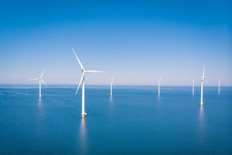 A supplied picture of offshore wind turbines