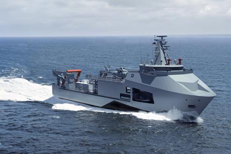 Artist’s impression of Polish Navy’s Ratownik vessel, provided by PGZ Naval Shipyard