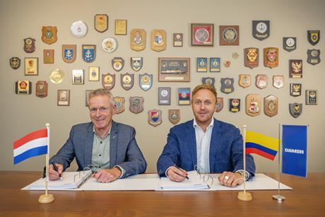 Contract signing between Damen Naval and Libra-Plast AS
