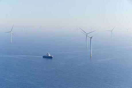 The image shows Revolution Wind turbines