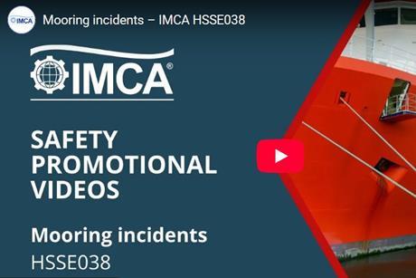 A screenshot of the IMCA's mooring incident safety video on Youtube