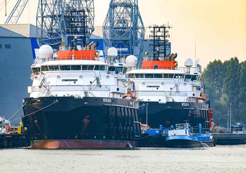 Two powerful tugs support Heerema's fleet of vessels (Peter Barker)