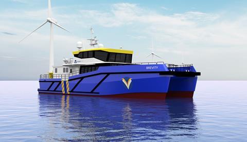 The Brevity-class 27-metre catamaran design forms part of Chartwell’s new offshore wind support vessel range