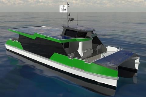 Digital rendering of the Aus Ships ferry powered by Volvo Penta