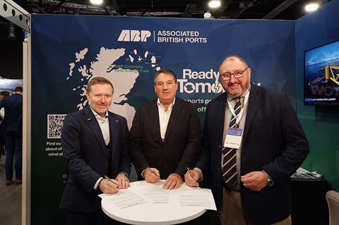 From left to right: Andy Reay, ABP Group head of offshore wind, Richard Szuflak, deputy CEO BrestPort and Jerry Hallissey, head of business development - Shannon Foynes Port Authority.