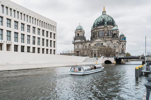 Oranje Nassau, a 20 metre water taxi operating on Berlin’s urban waterways, is powered by a Torqeedo Deep Blue 50i electric drive