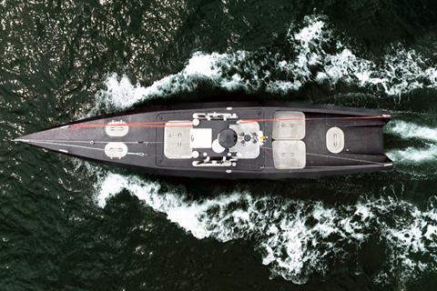 A graphic showing an autonomous vessel