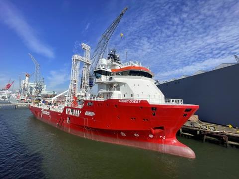 The new vessel’s capabilities include the acquisition of high-quality geotechnical data from 2,000 metres below sea level