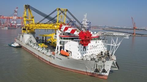 Heavy Lift Vessel Les Alizés leaves the shipyard after her delivery_