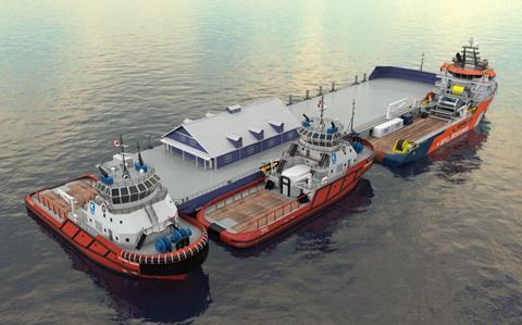 Two escort tugs and an oil spill response vessel will be at the heart of the operation (Kotug)