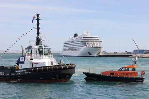 The image shows the Wyke Castle tug and the Silverwell pilot boat on the water