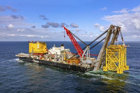 'Pioneering Spirit' can transport and install HVDC convertor station topsides and jackets (Allseas)