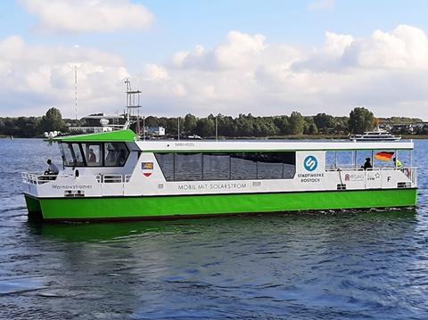 Praise for Rostock’s first all electric ferry catamaran (Photo RSAG)