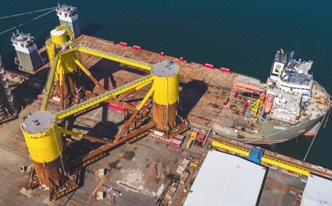 Mammoet has successfully completed the load-outs of five floating wind platforms